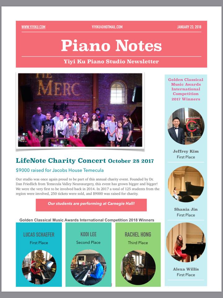 Our latest newsletter! - Yiyi Ku Piano Studio | Facebook