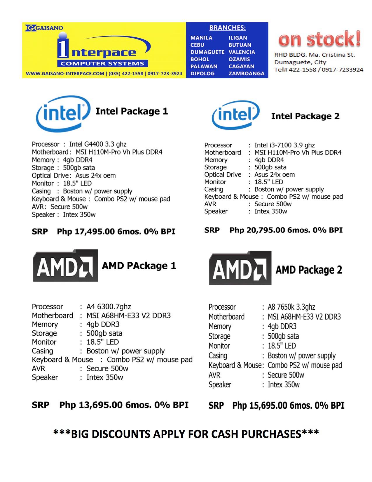 AVAILABLE... - Gaisano Interpace Computer Systems - Dumaguete | Facebook