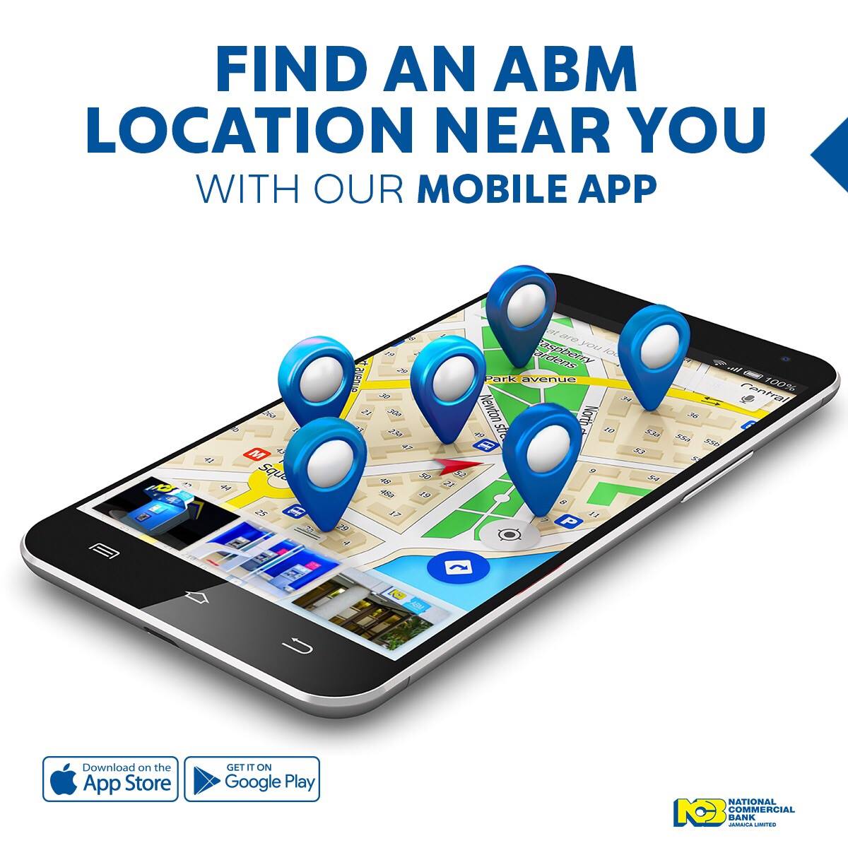 Ncb Jamaica Use Our App To Find The Nearest Ncb Abm To You Just Tap The More Options Button On The Login Screen Then Select Abm Locator It S That Simple Give