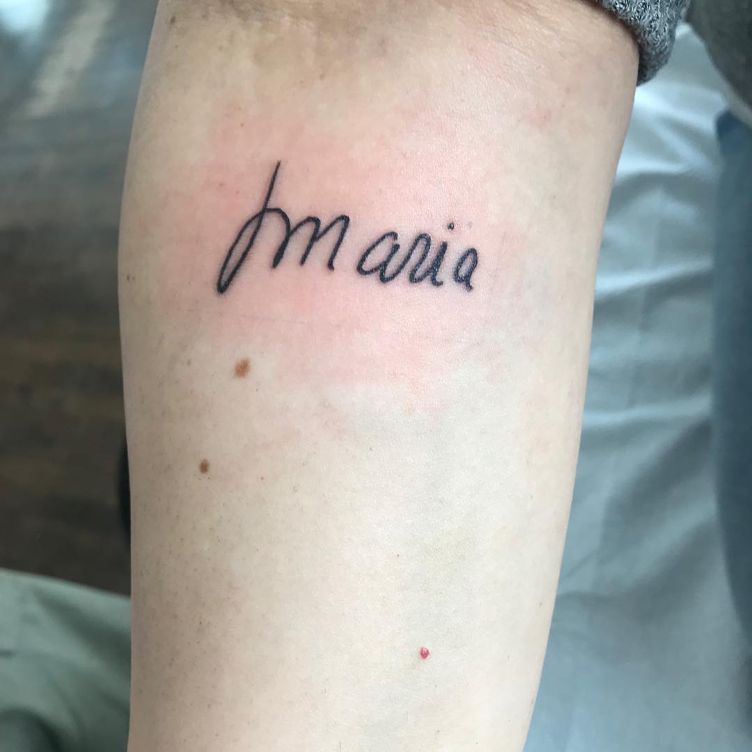 Jessica Biffi Maria I Ll Carry You With Me Forever In My Heart And On My Body Your Name My Mother S Name And My Middle Name In Your Handwriting Always Formygrandmother Justbiffi