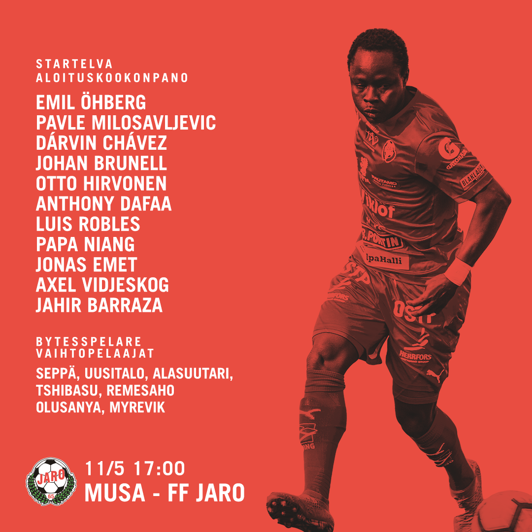 FF Jaro - ⚽️ MuSa - FF Jaro ⏰ Idag / Tänään 17:00 🏟 Porin...