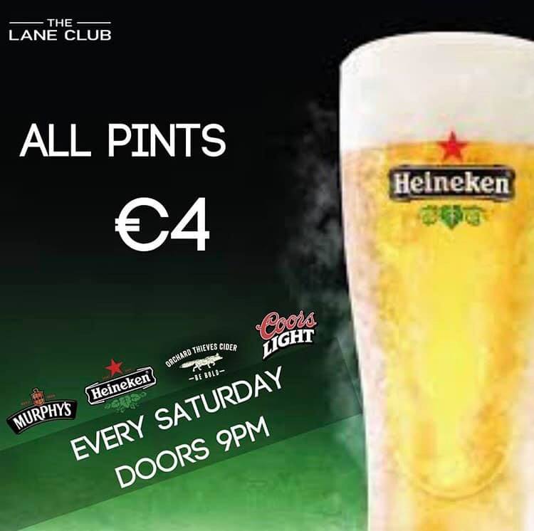 The Lane Club - Every Saturday all pints €4 from 9pm! . .... | Facebook