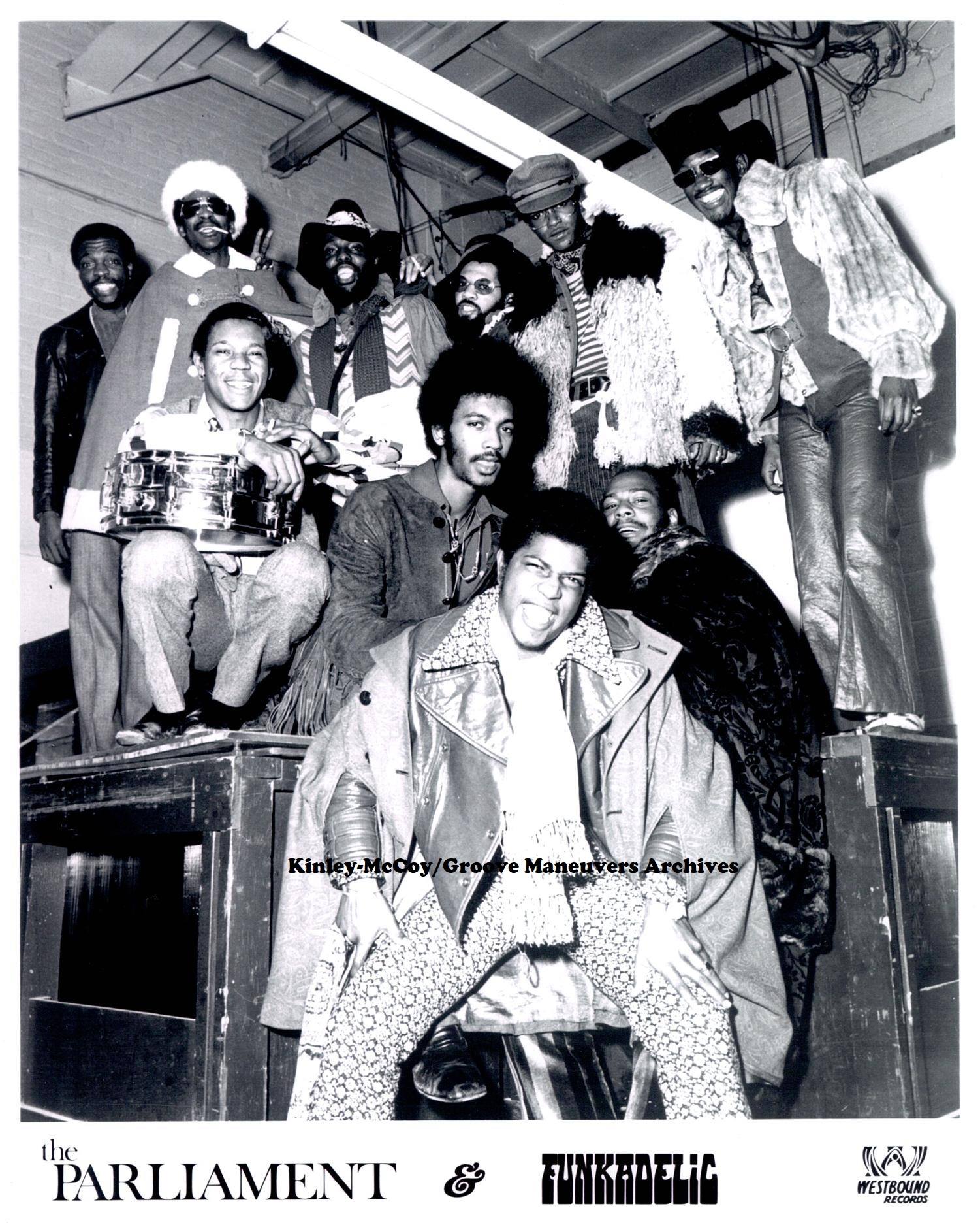 The Parliament and Funkadelic backstage at Cobo Hall in Detroit