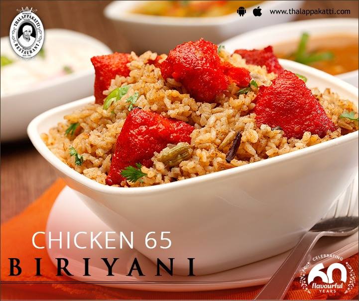 With burst of flavours, savour the tempting Chicken 65 Biriyani