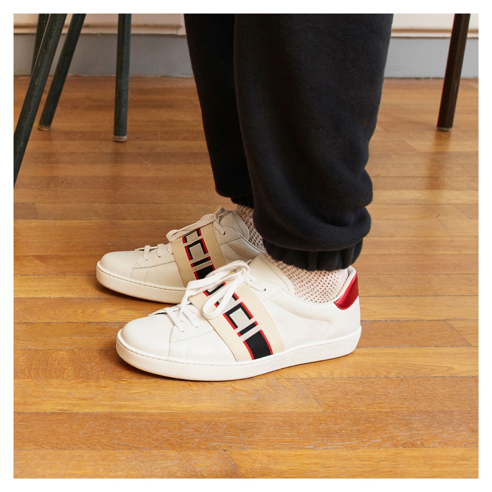 In the Love Parade collection, a velcro strap redefines the Gucci 