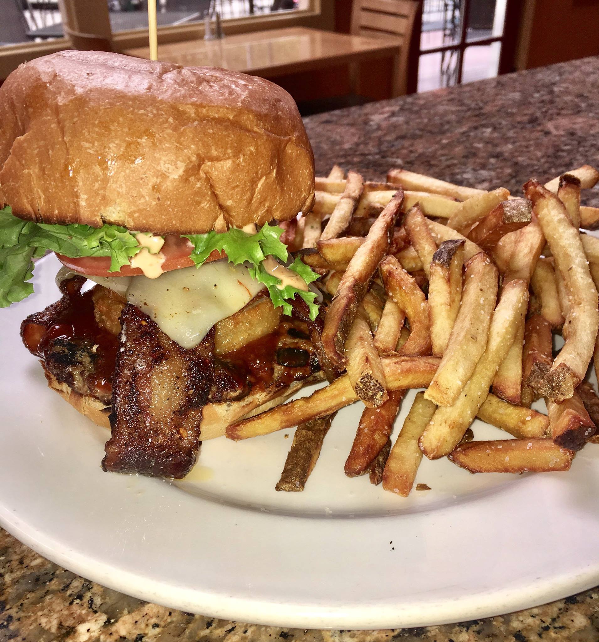 Solid - Today's lunch special is the Rodeo Burger. Beef...