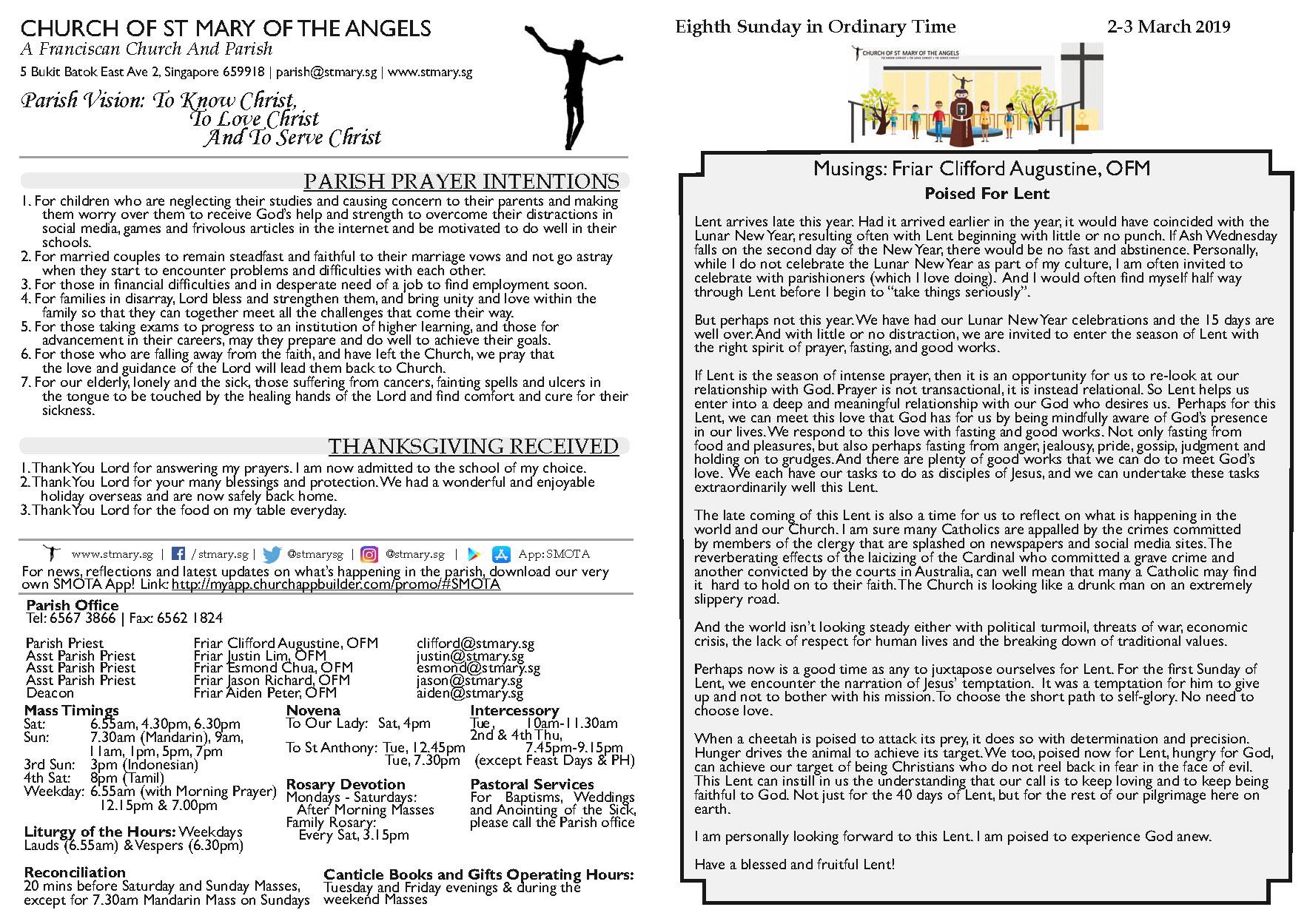 Ash Wednesday Mass times with... - St Mary of the Angels | Facebook