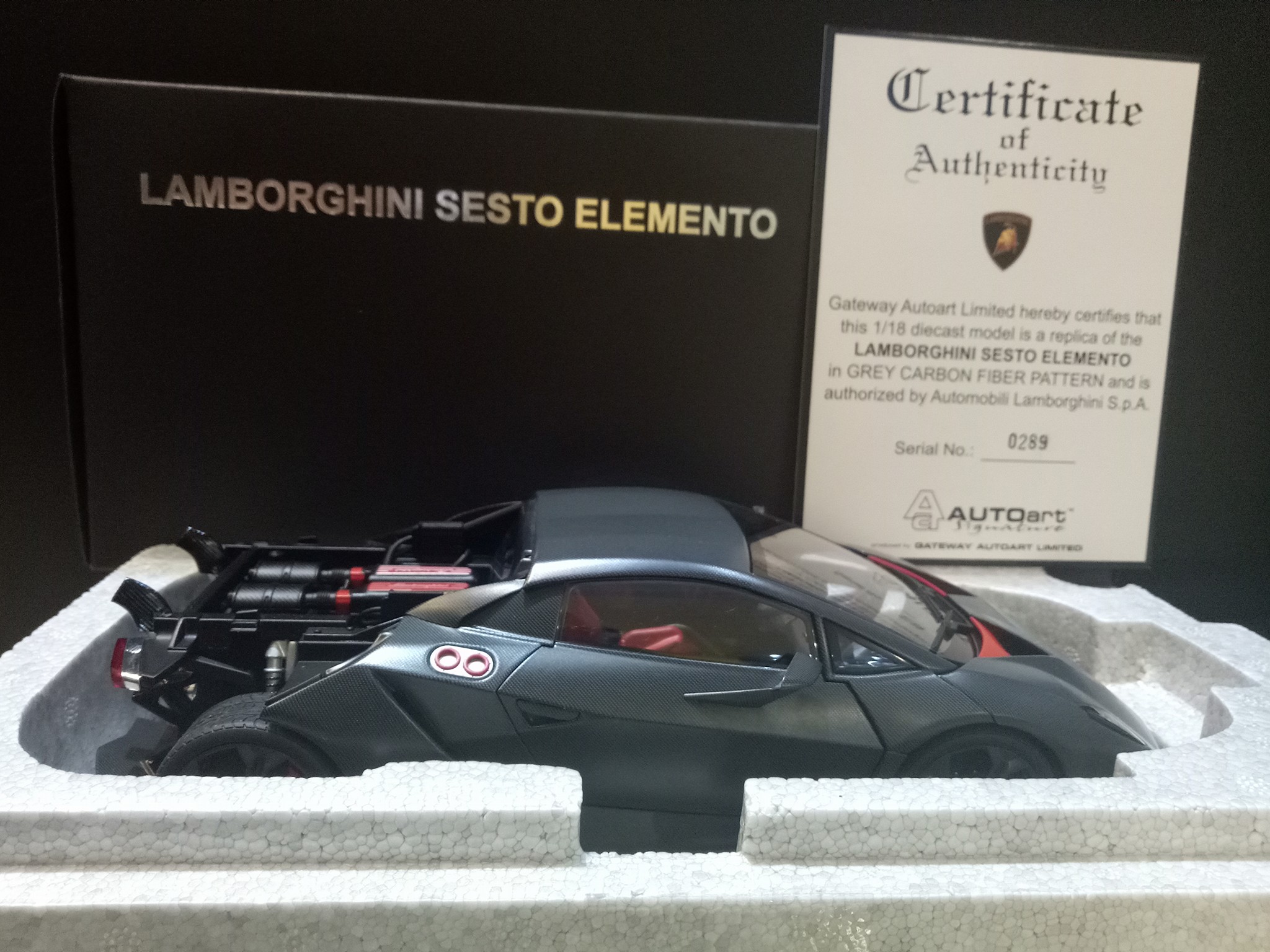 Now Available! 1/18 Scale Lamborghini Sesto Elemento Carbon Grey 