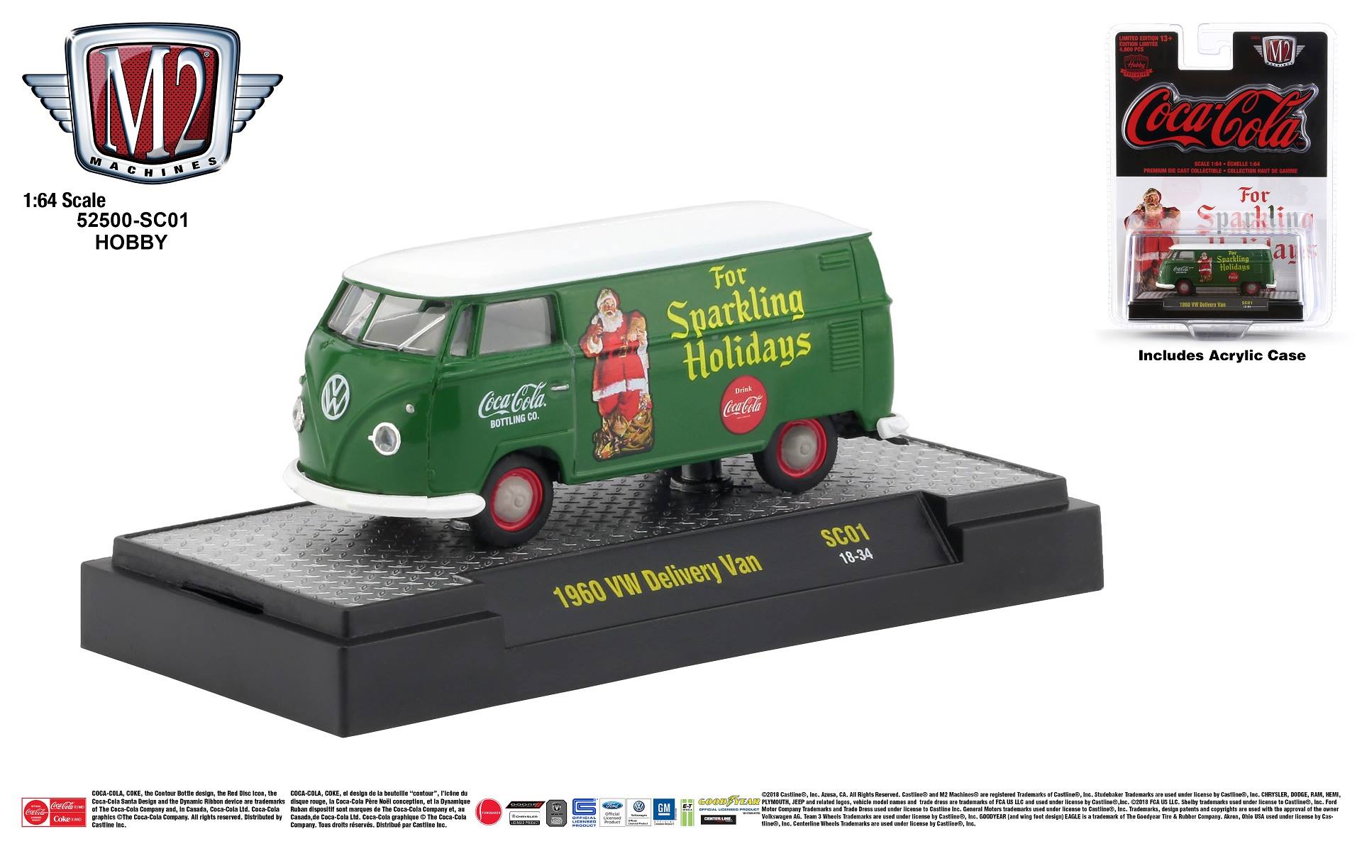 M2 Machines 1960 VW delivery vans with Coca-Cola holiday art