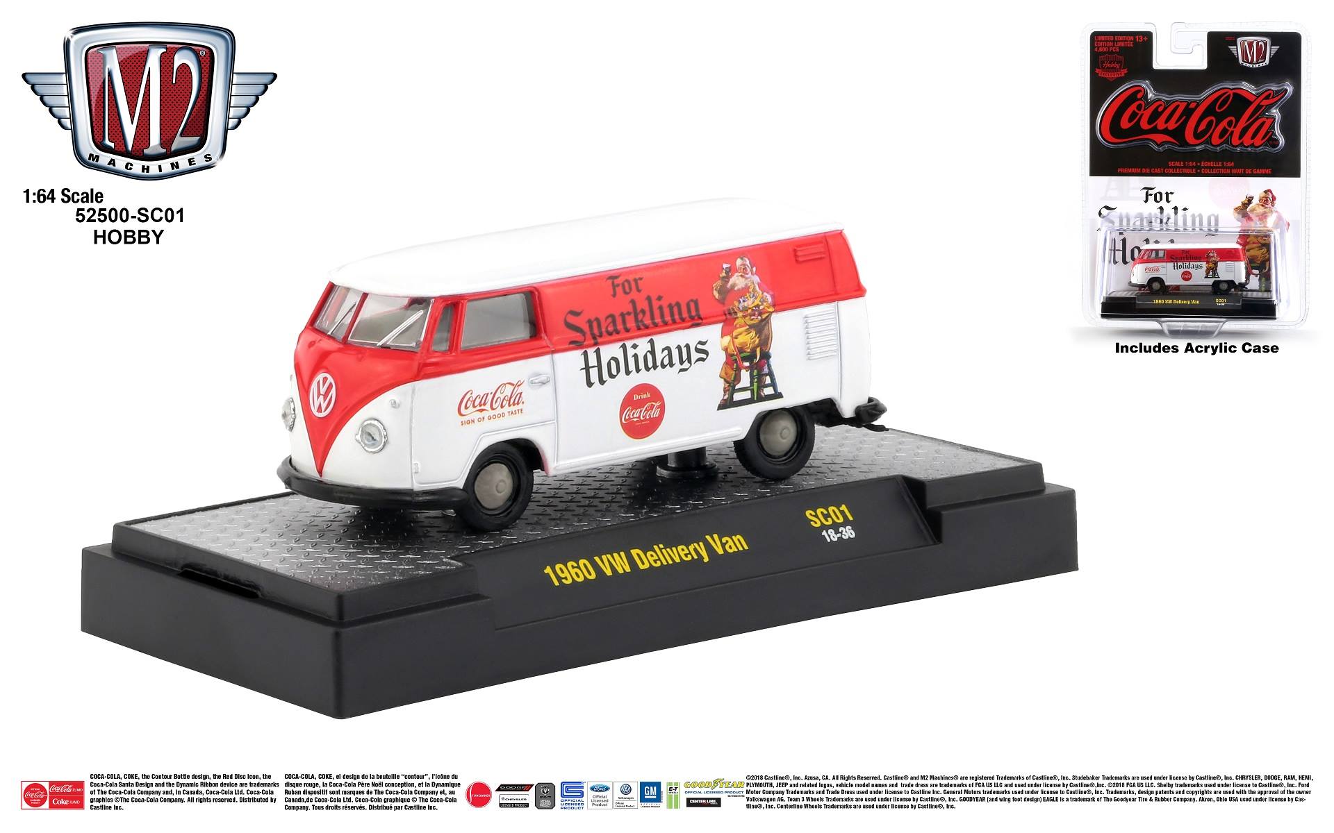 M2 Machines 1960 VW delivery vans with Coca-Cola holiday art