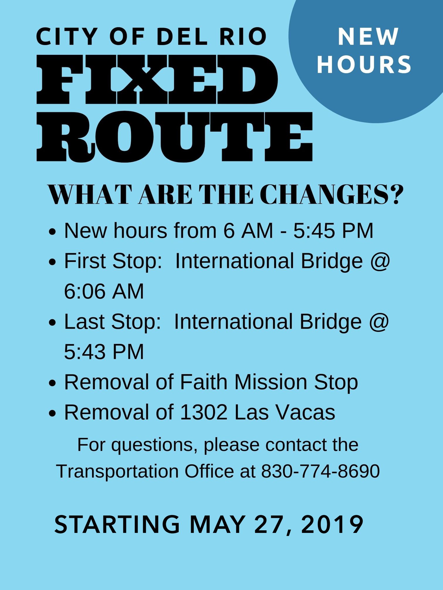The Transportation Department... - City of Del Rio Government | Facebook