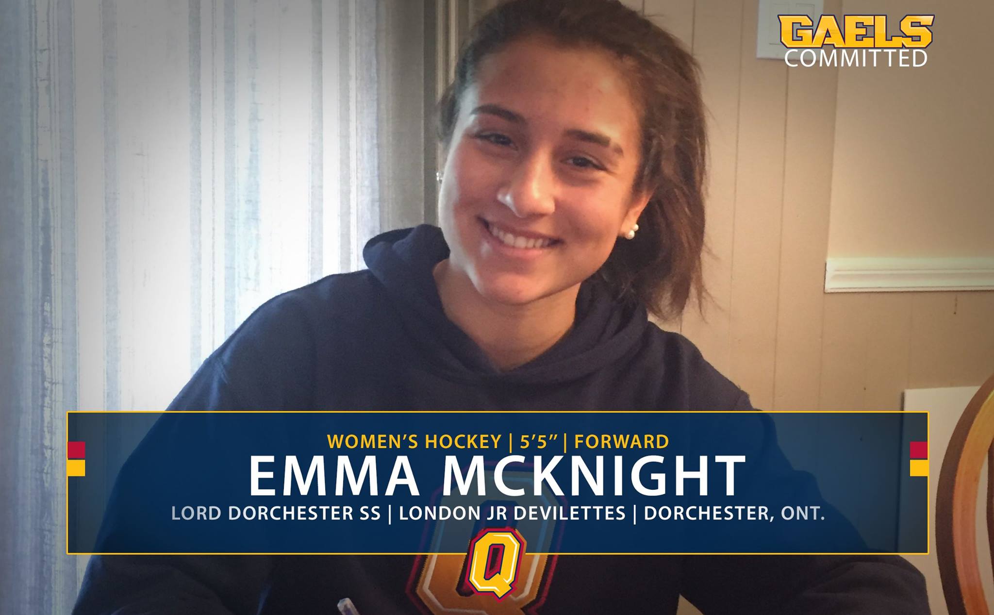 Queen's - W🏒 Emma McKnight is GAELS COMMITTED! — A 5'5 forward with the ...