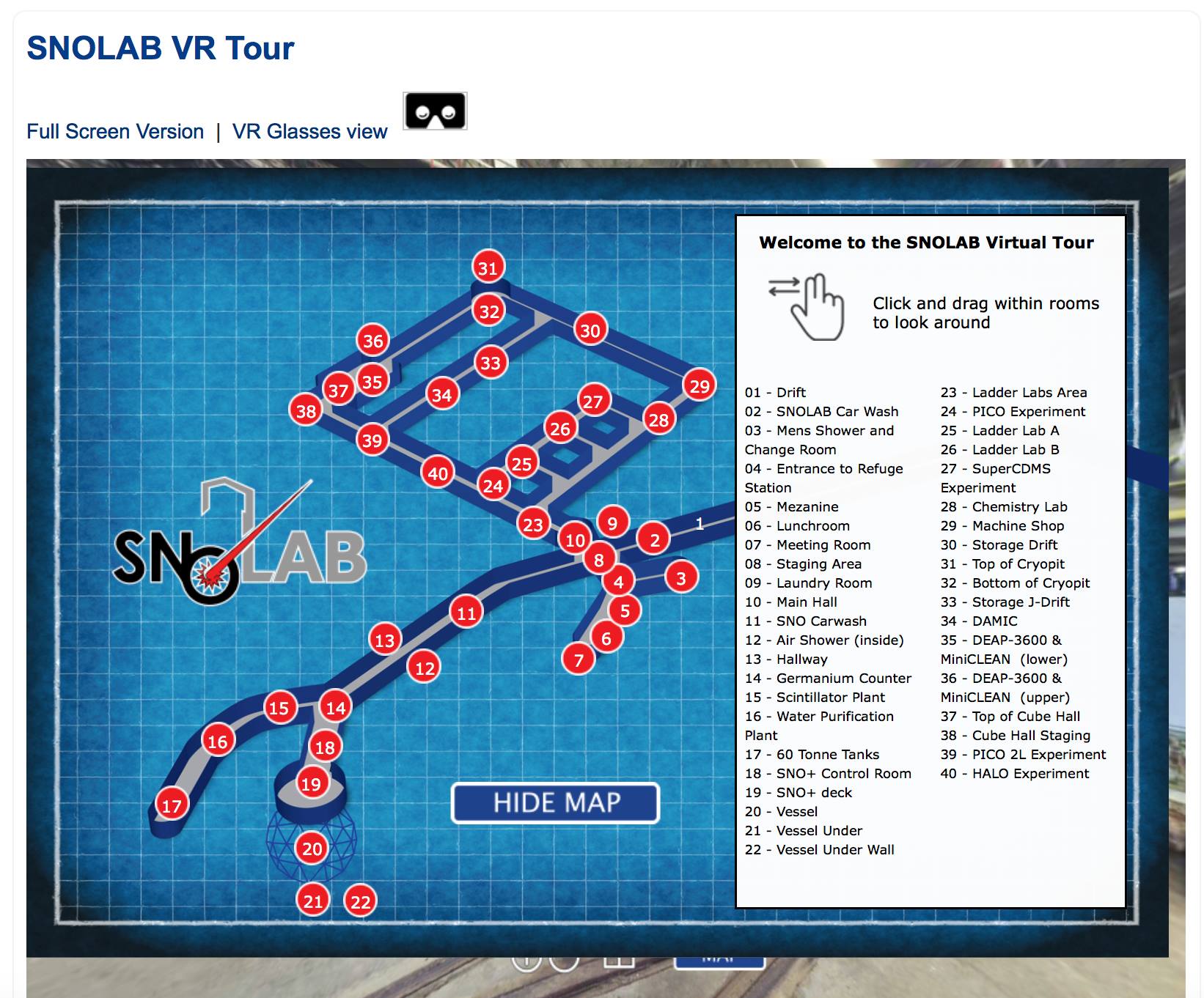 SNOLAB - Take a look around SNOLAB from your phone, tablet or computer ...