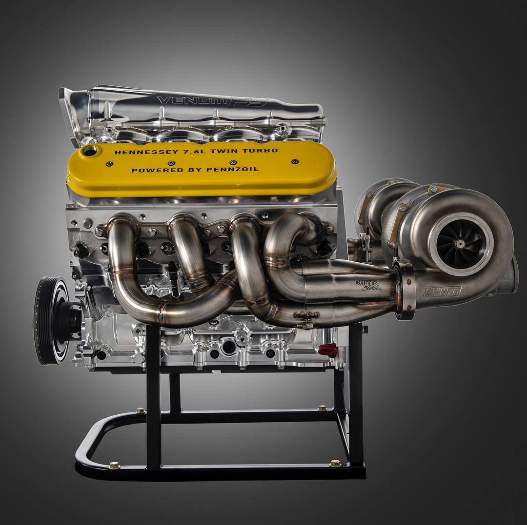 Introducing the Hennessey Venom F5 7.6L Twin-Turbo v8 powered by