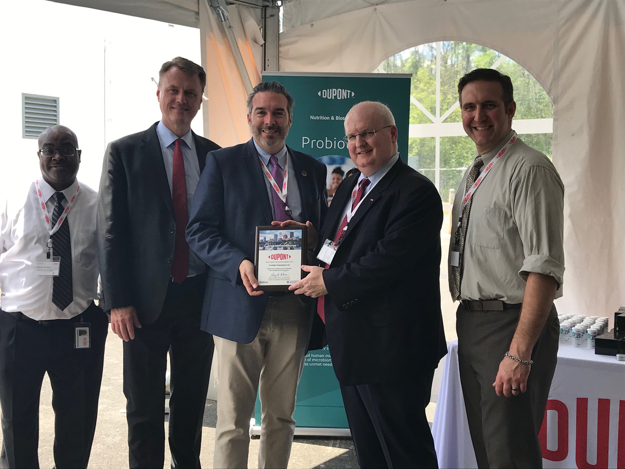 Deputy Mayor James Smith joined the Dupont Rochester team at the opening of the new Probiotics Fermentation Unit on Lexington Avenue today. “The investment in our Rochester probiotics operation furthers our strategy
