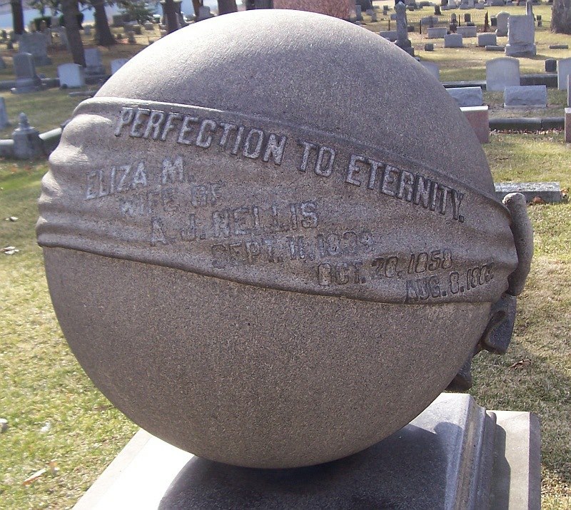 This ribbon-wrapped sphere... - All About Cemeteries
