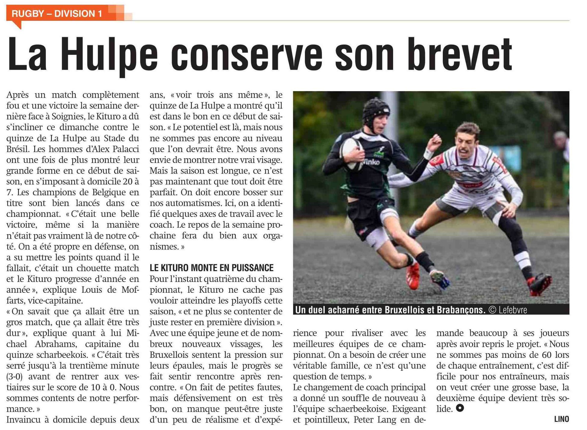 Rugby Club La Hulpe vs Kituro... Rugby Club La Hulpe
