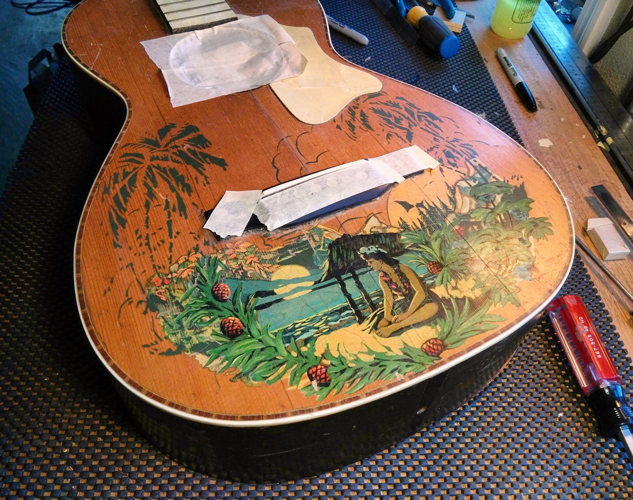 Rare Hawaiian guitar restoration at 812 Guitars