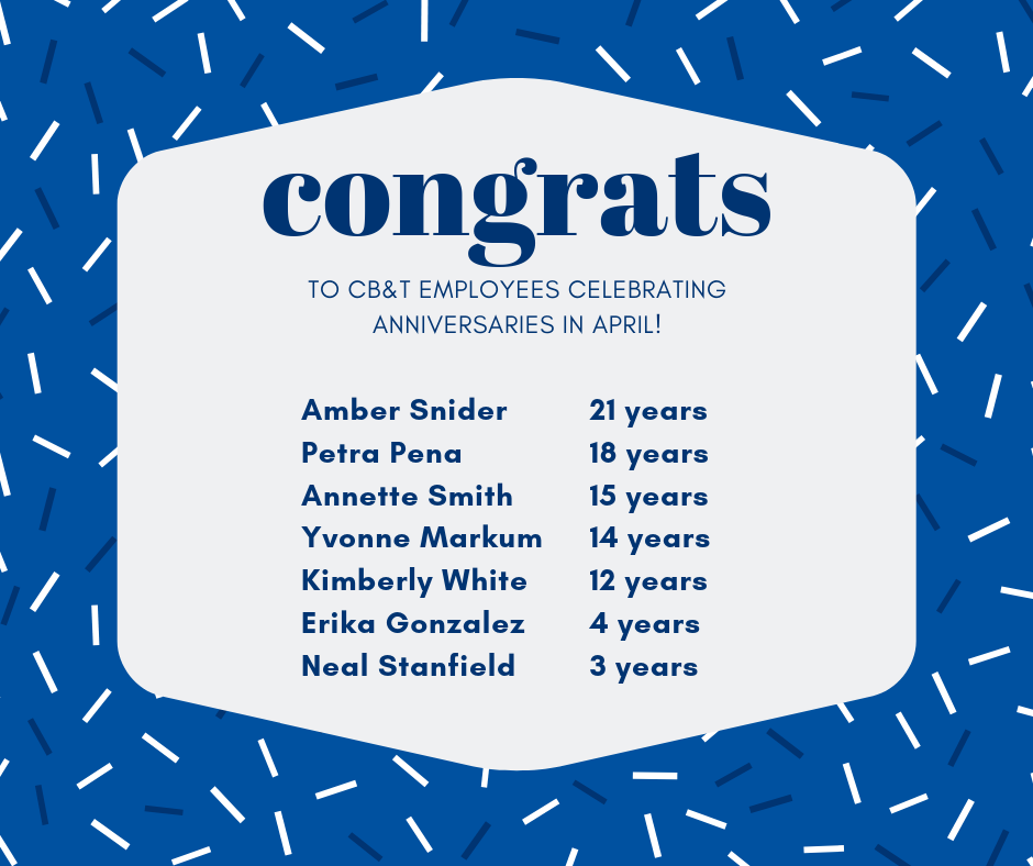 Congratulations to all CB&T... - Community Bank & Trust