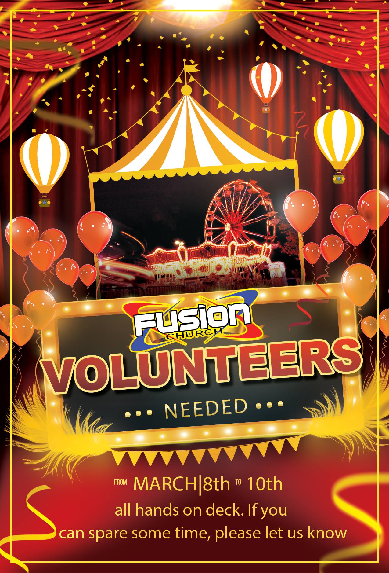 Fusion - ISO Volunteers!!! All Hands on Deck! If you've got a servant's ...