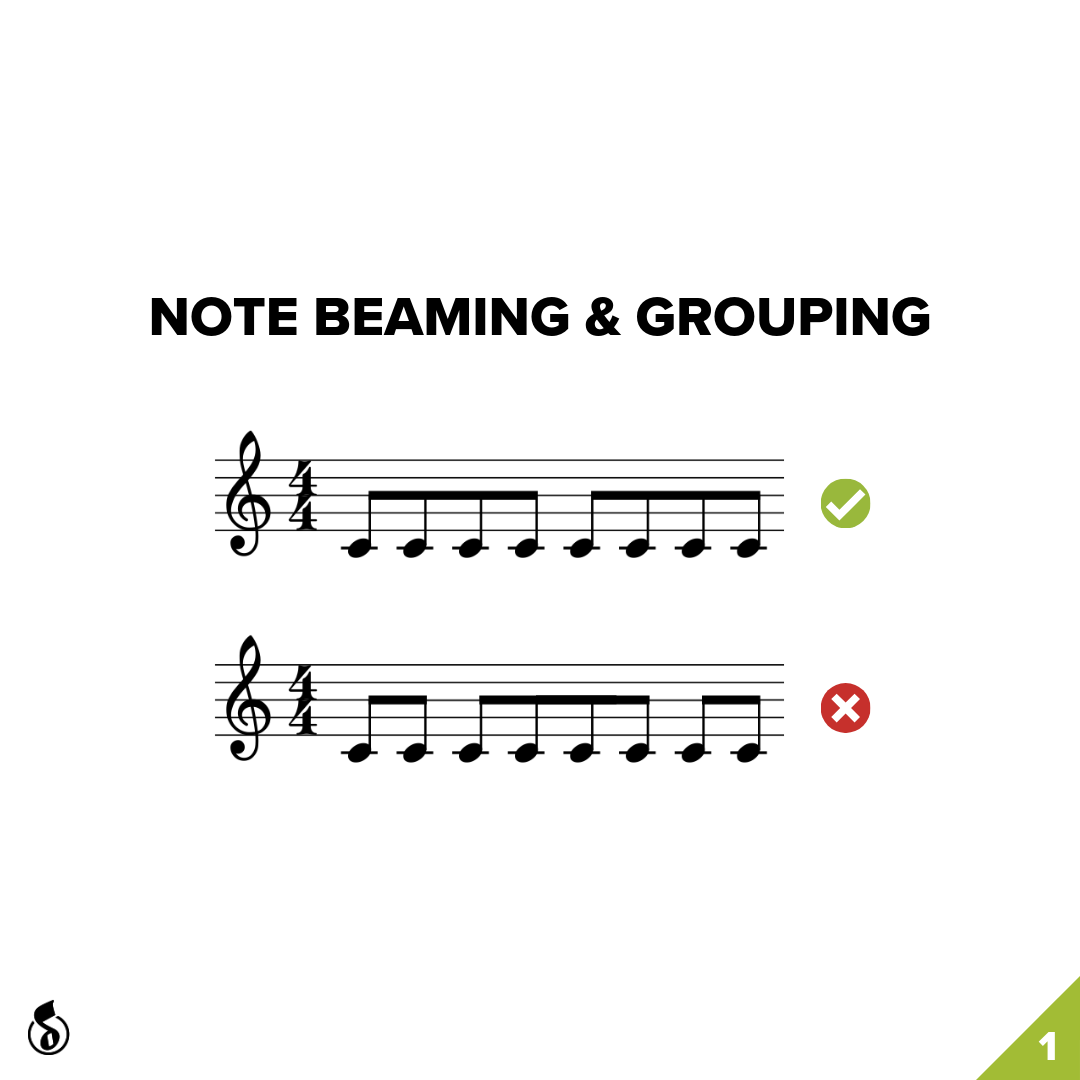 Musicnotes - 🎵 Rule #1: Don’t beam across a bar line! For...