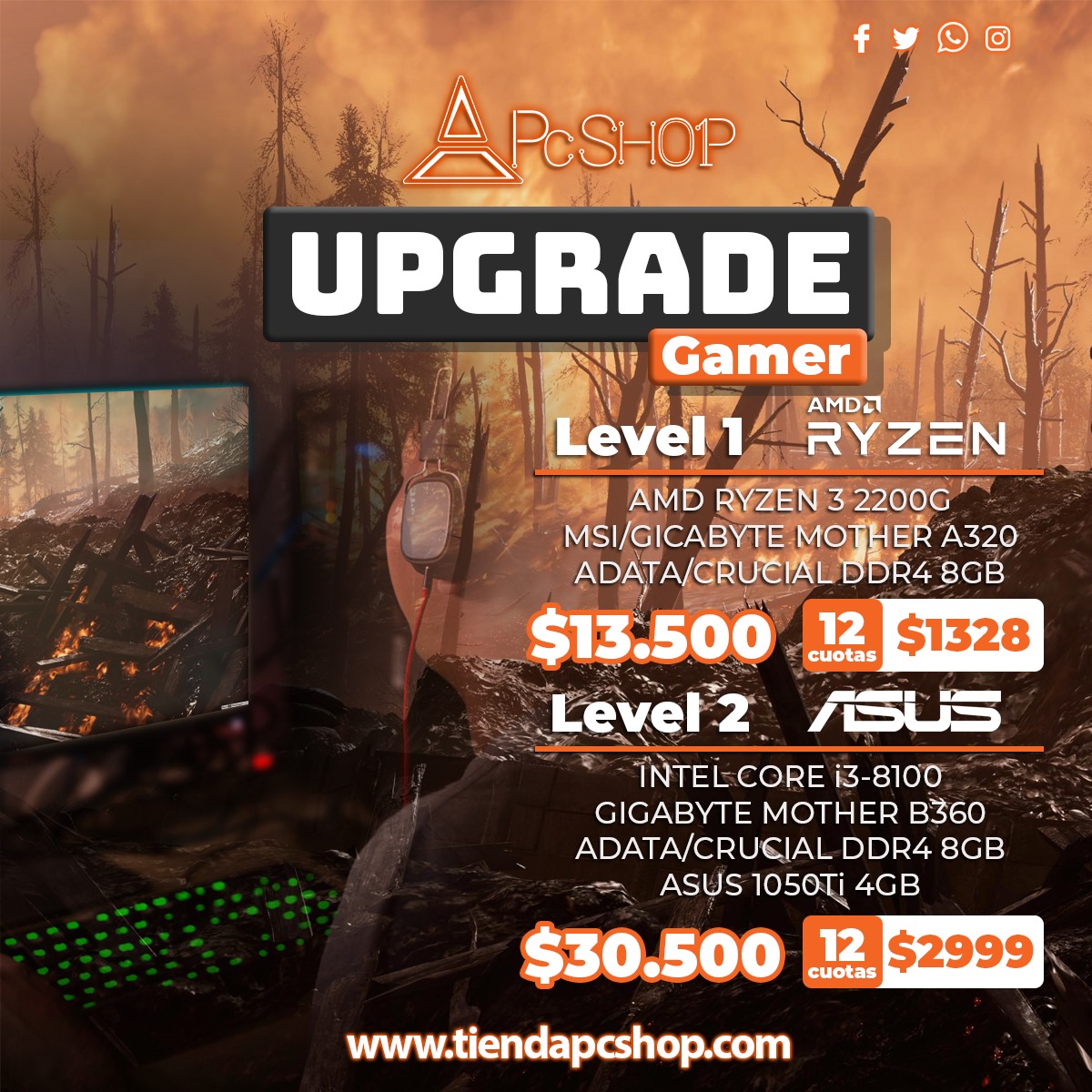 PcShop - ☝️UPGRADE GAMER ☝️ Actualiza los componentes de...