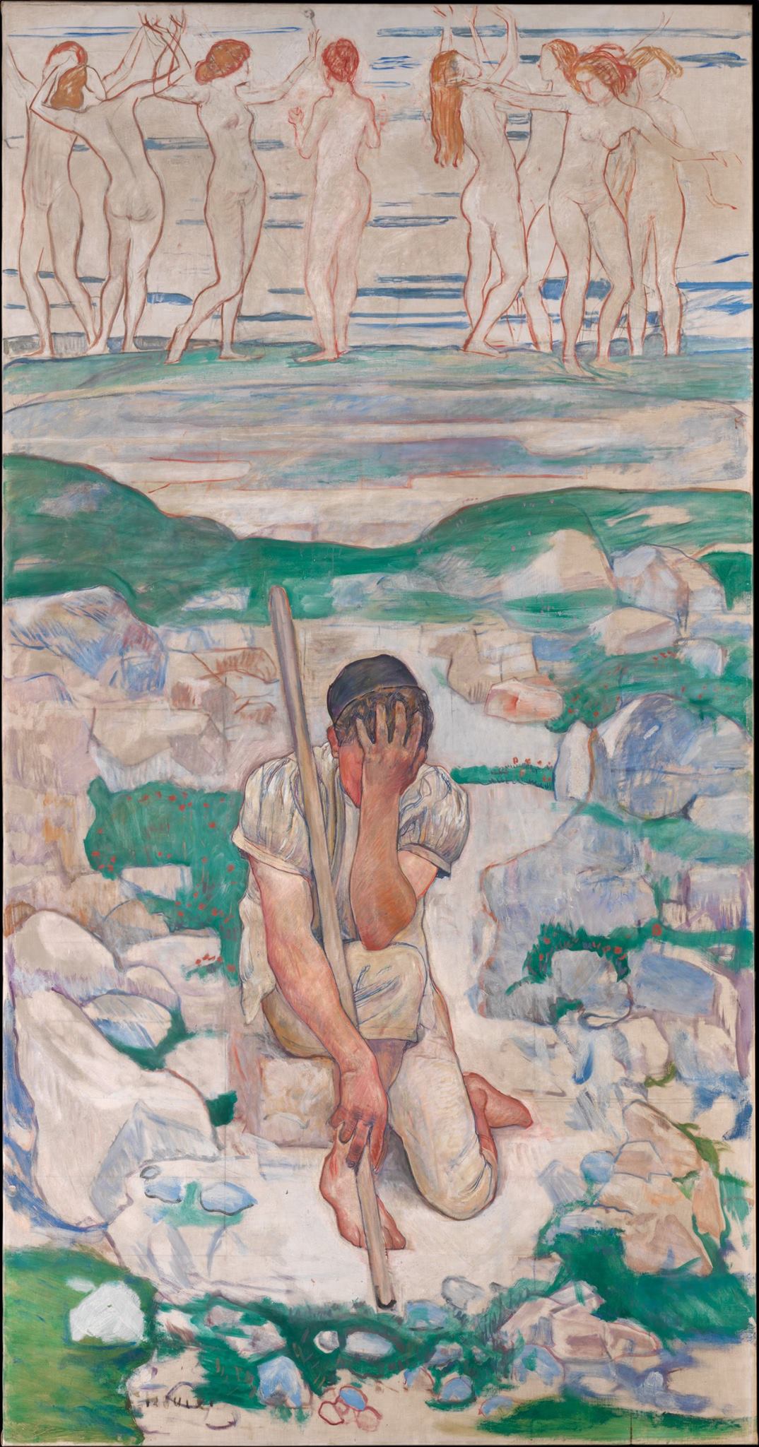 Ferdinand Hodler's 1896 oil painting The Dream of the Shepherd
