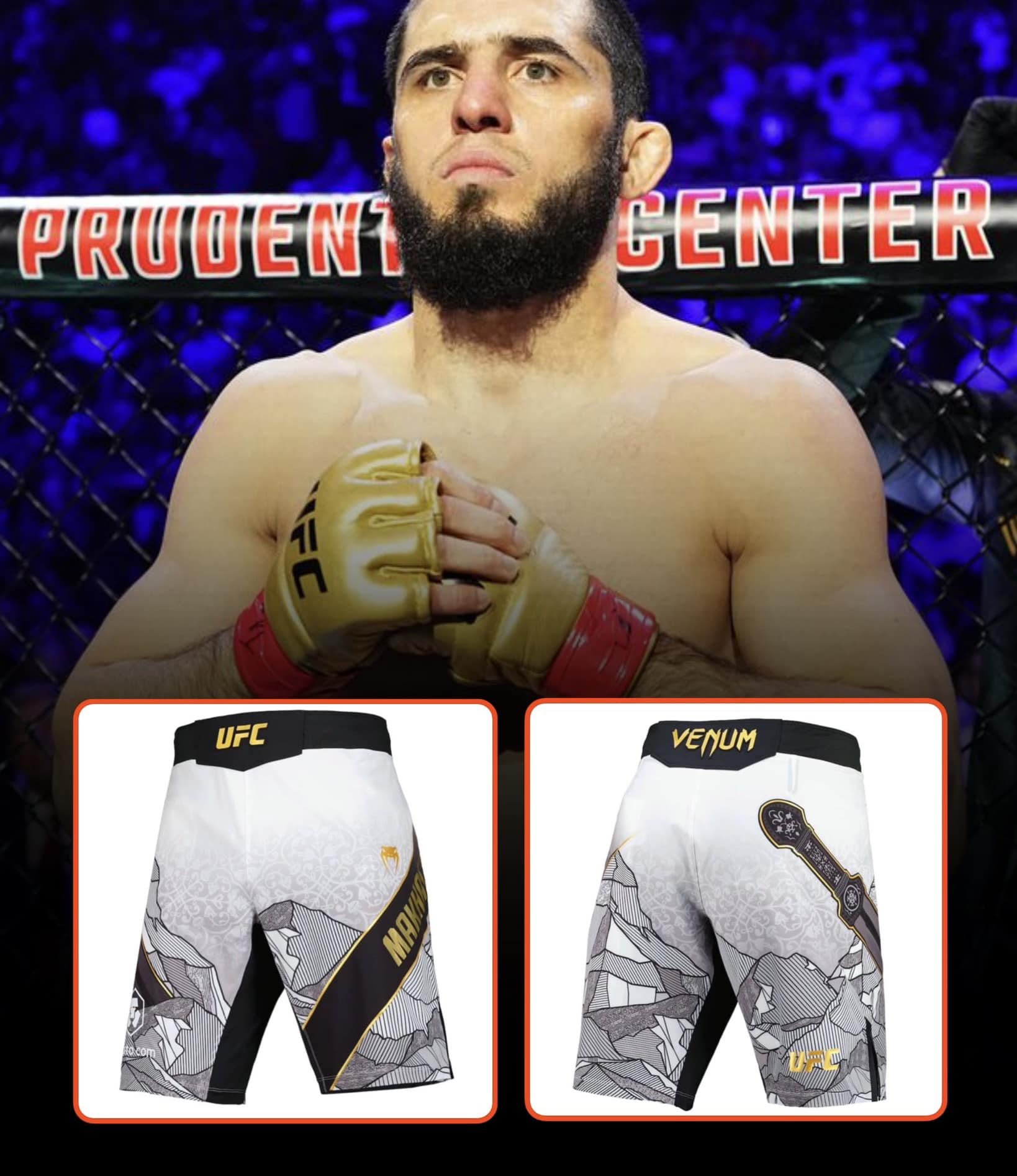 First look at Islam Makhachev's custom fight shorts for #UFC311 👀🔥