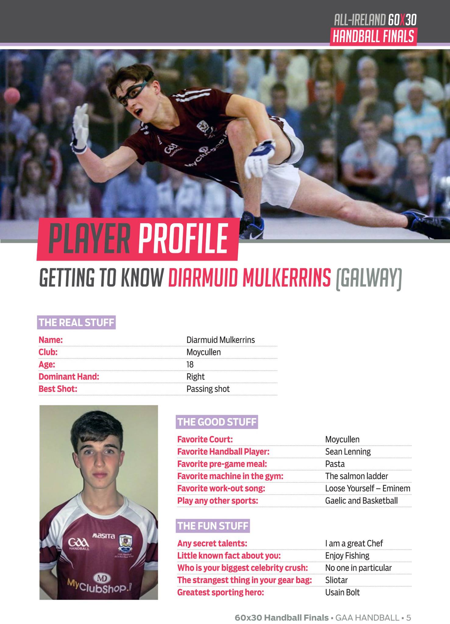 GAA Handball - 📇 Diarmuid Mulkerrins (Galway): The 2nd of... | Facebook