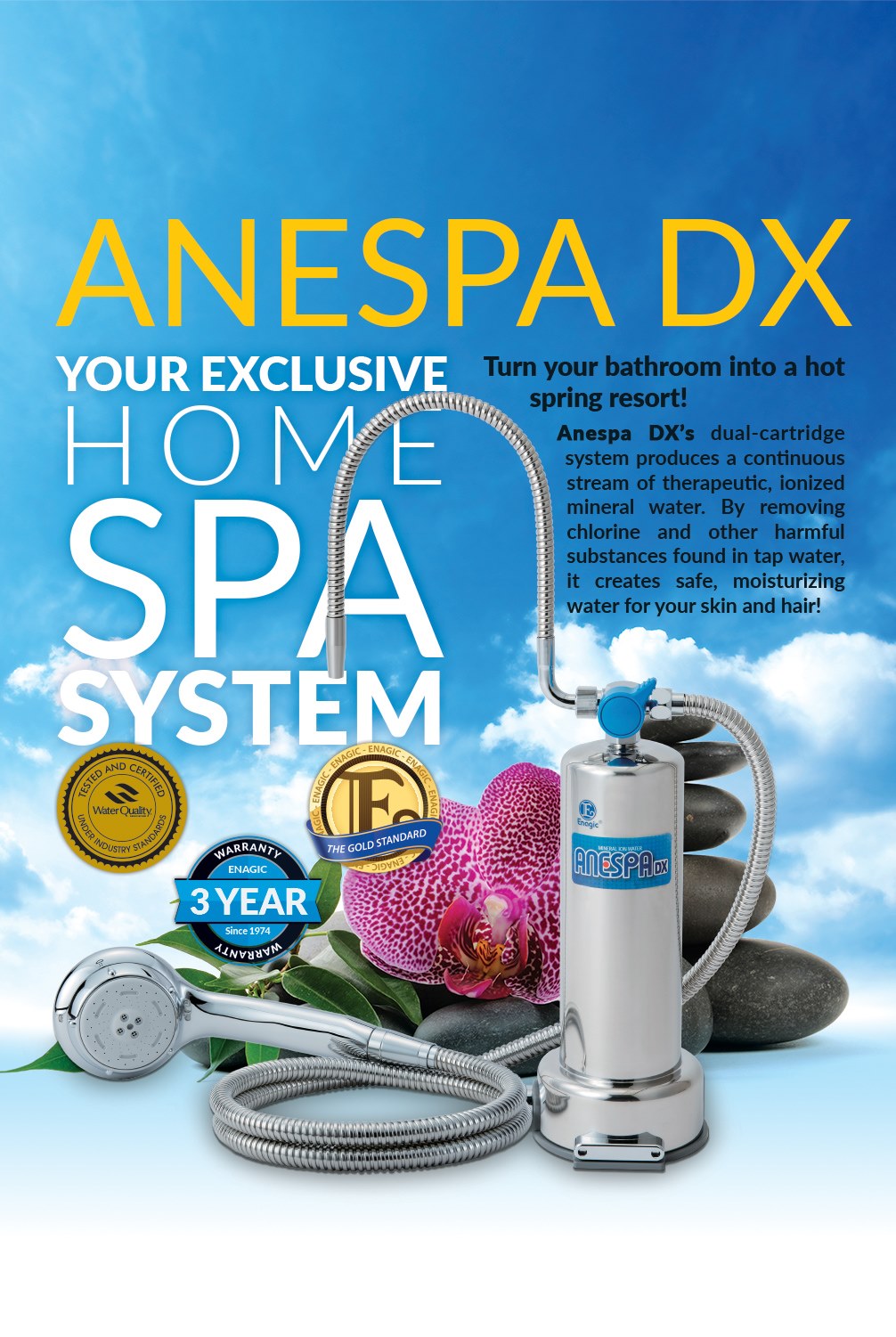 Enagic - Anespa DX mineral-ion water spa with the soothing feeling