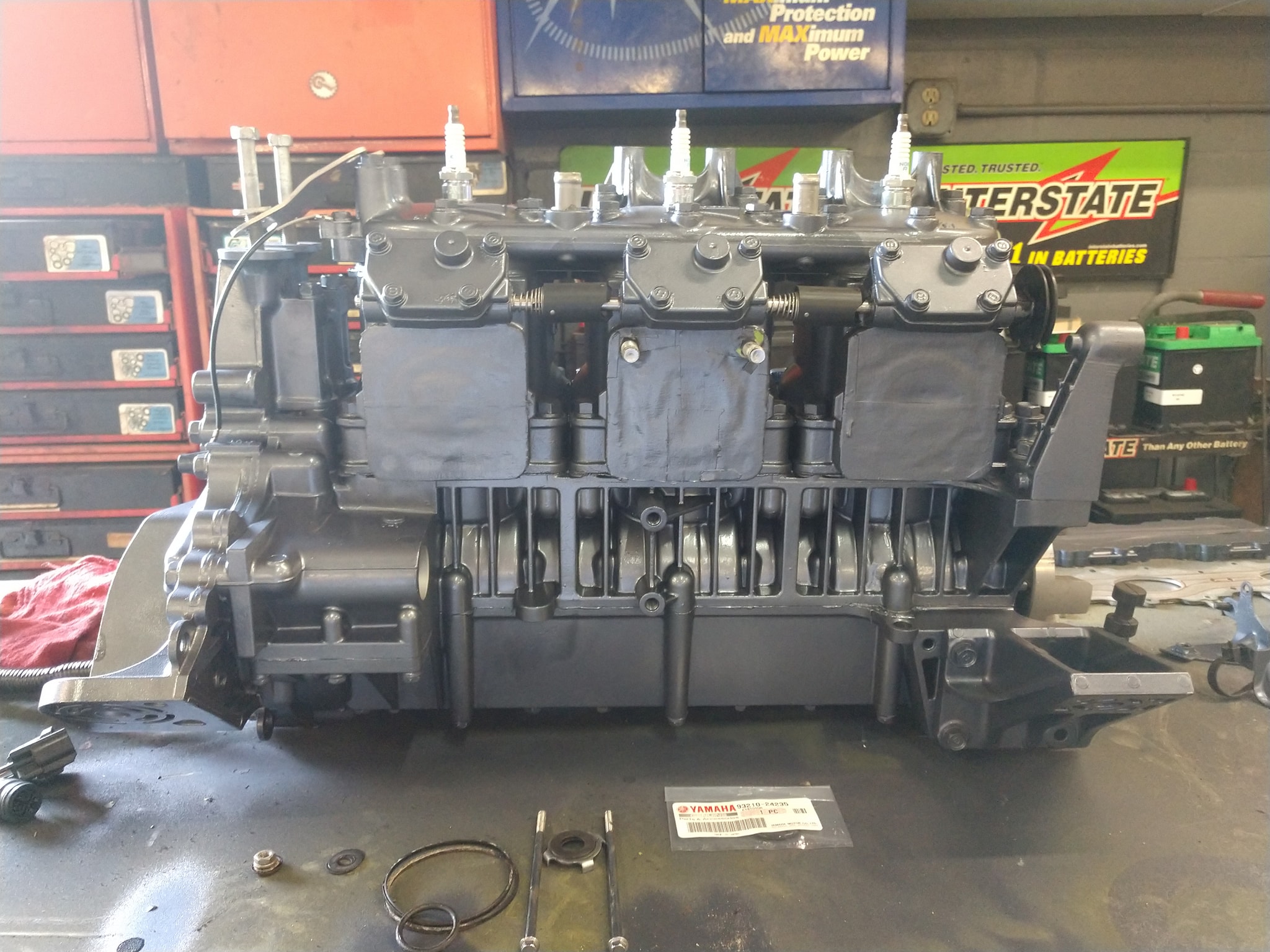 Yamaha engine getting twin turbo someone asked for photos. Let's