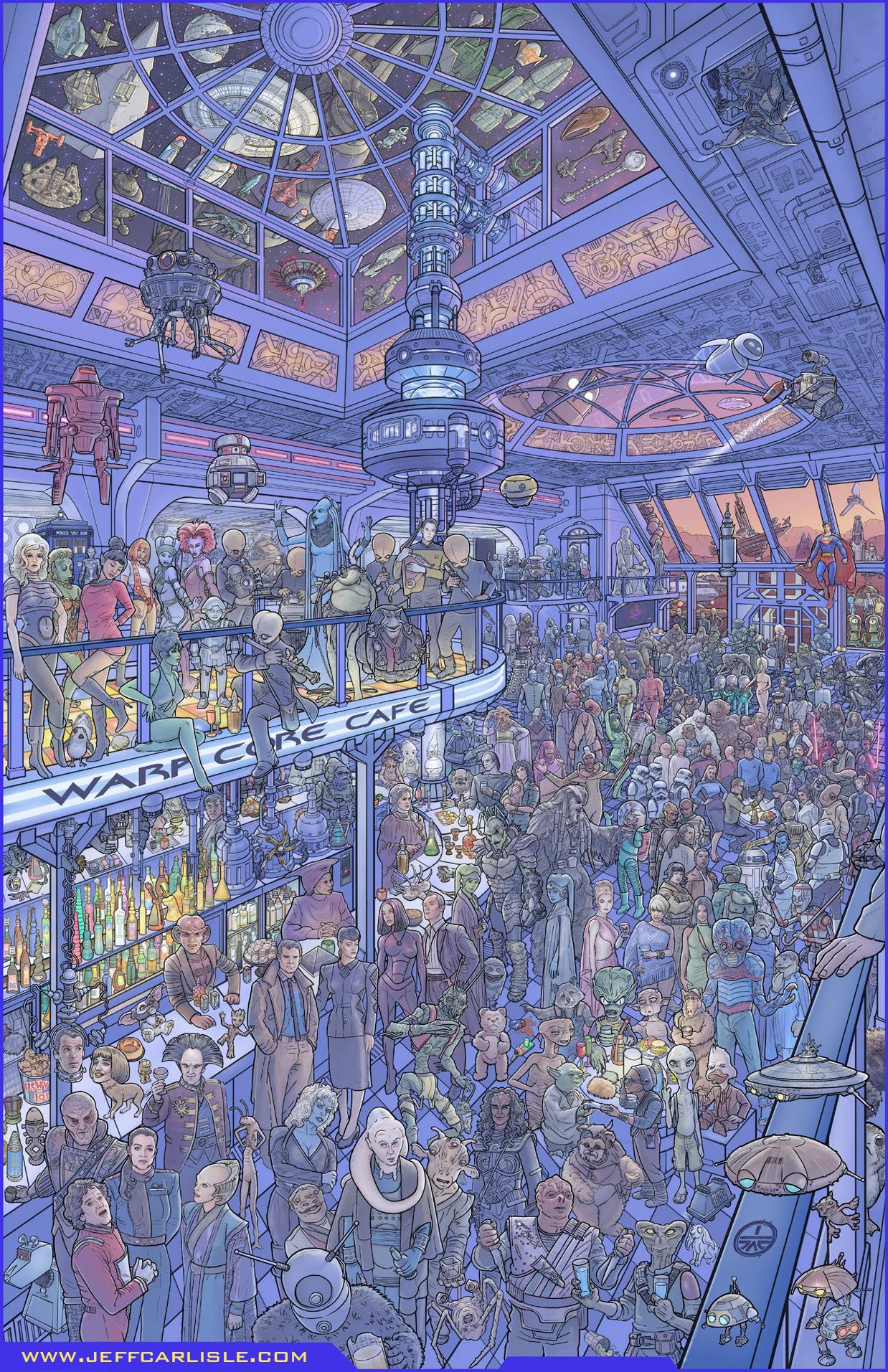 Jeff Carlisle's 'Another Night at the Warp Core Cafe' print proves