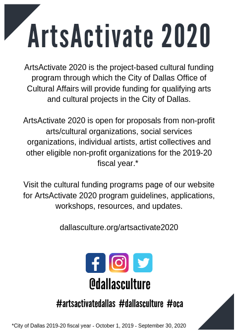 City of Dallas Office of Arts and Culture - ArtsActivate 2020 is the ...