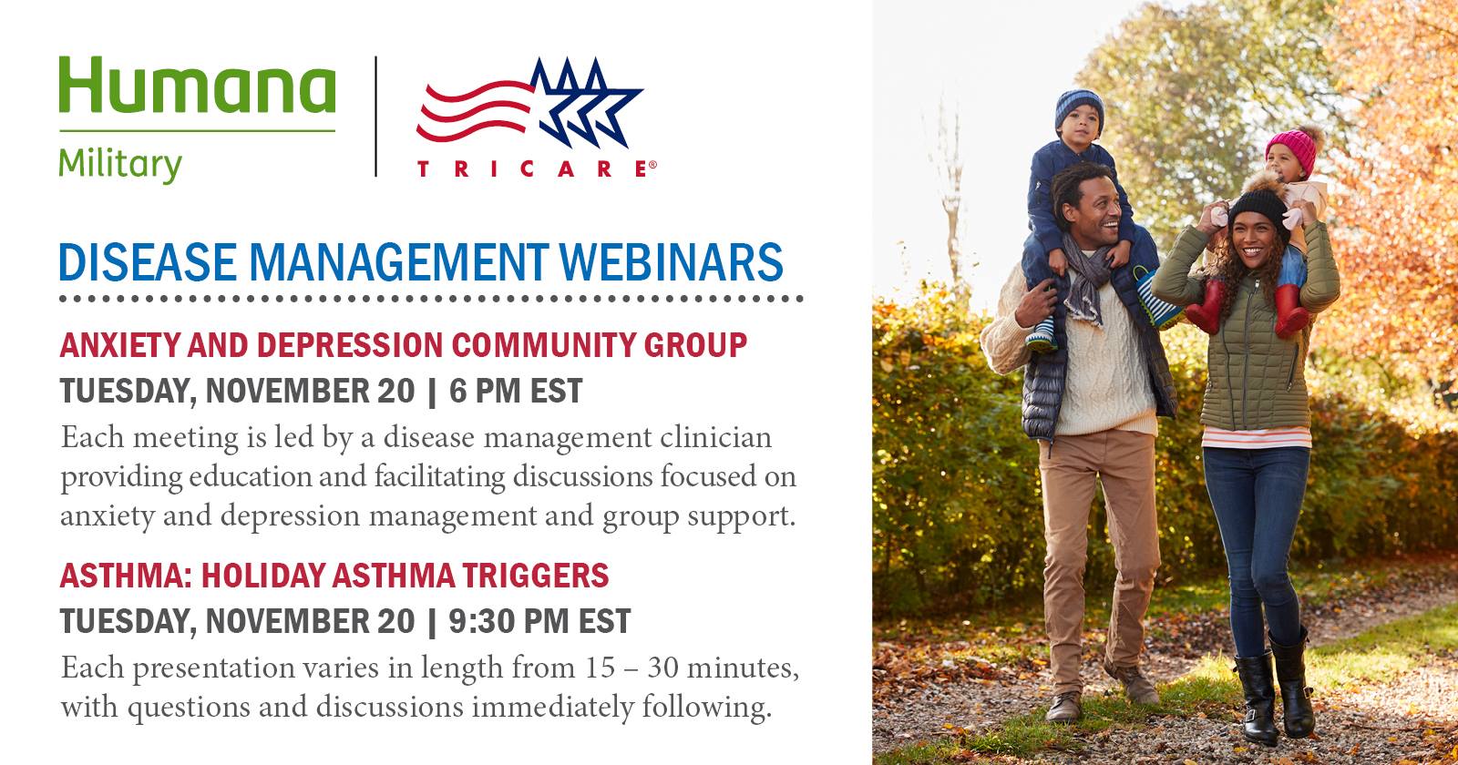 Humana Military - Our disease management webinars are led...