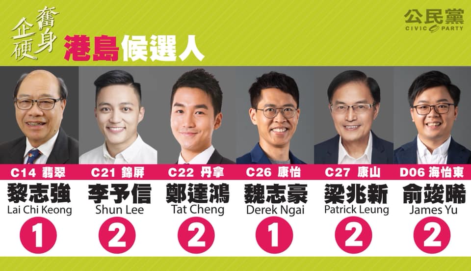 公民黨 Civic Party - 【公民黨港島候選人】 同大家介紹6位候選人，請港島區居民多多支持！ 🔰翡翠區...