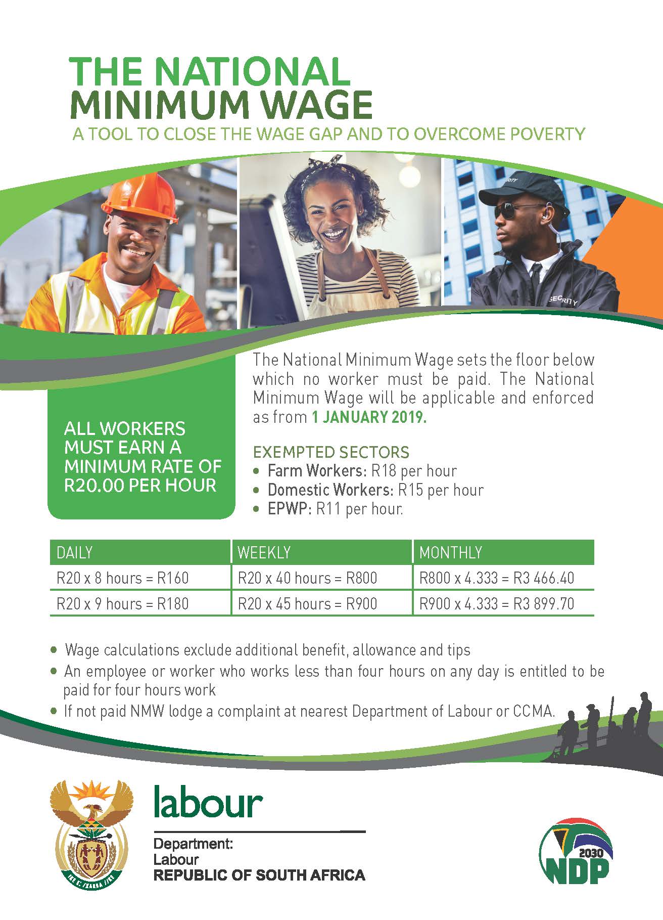 SA Labour Guide - The National Minimum Wage All workers...