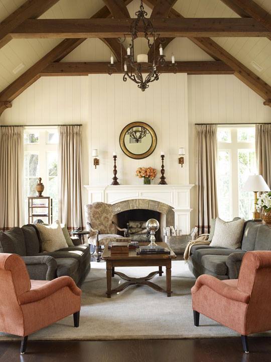 Traditional Home - Pin of the Day: Paneled walls and antique wood beams ...