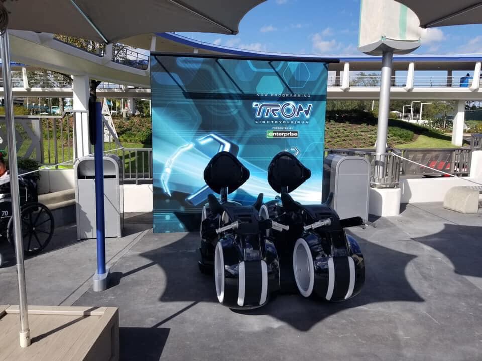 The Tron ride seats are now on... - LOVE THE MOUSE TRAVEL