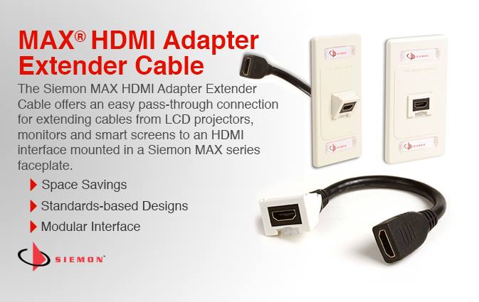 Siemon - The new Siemon MAX® HDMI Adapter Extender Cable...