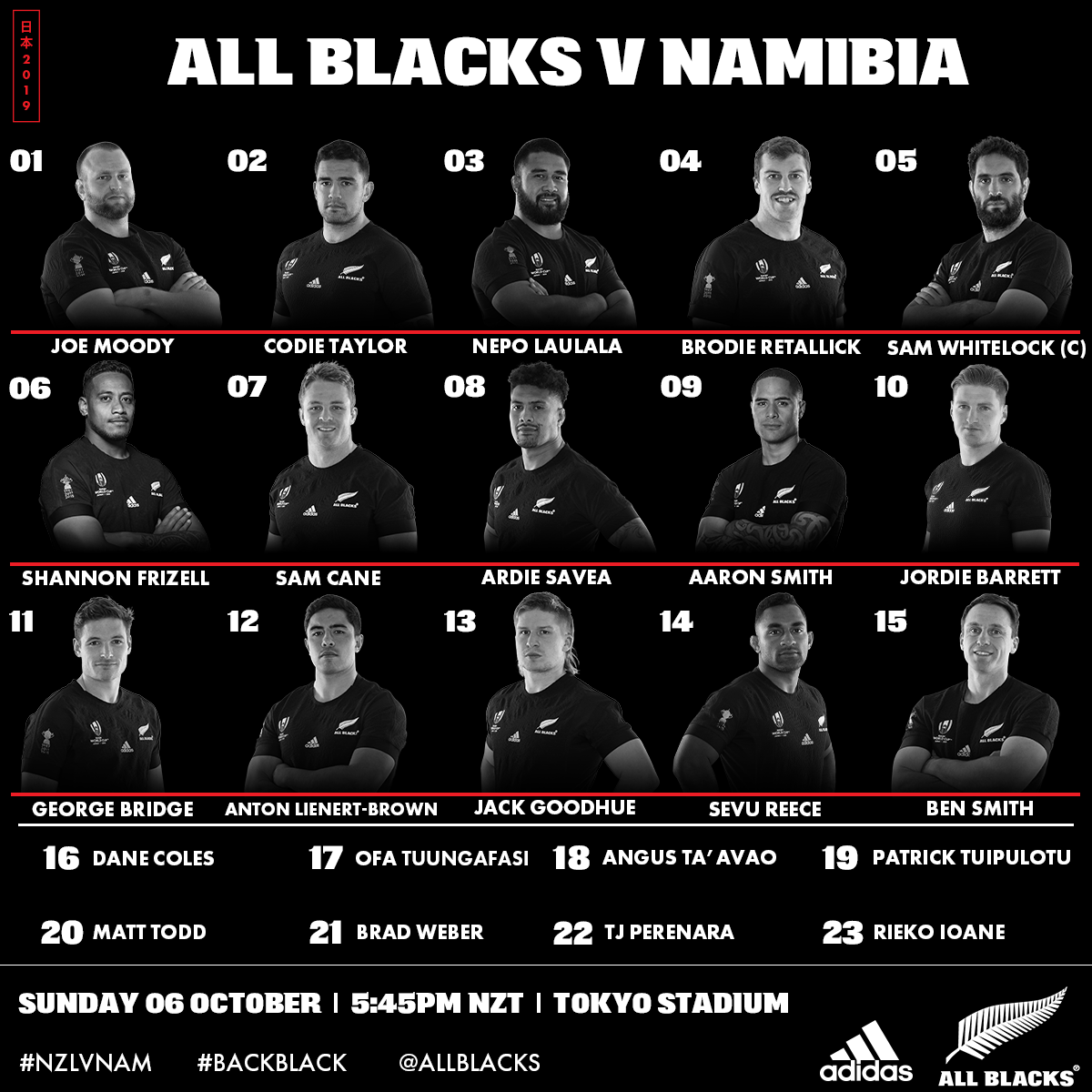 Changes everywhere for the All Blacks next #RWC2019 match! READ