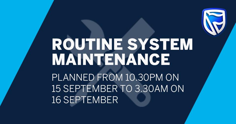 Standard Bank - South Africa - We are doing system maintenance between ...