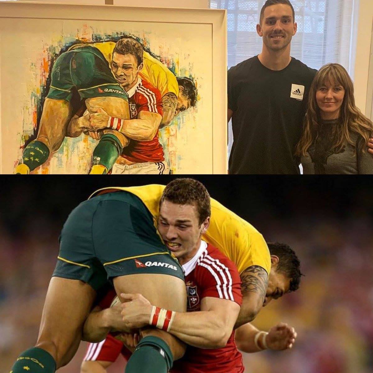 Periodismo-Rugby - George North, junto al cuadro de su famoso tackle ...