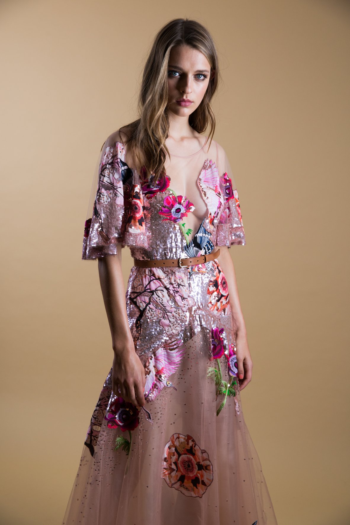 open lace back dress Temperley London - Petal Gown - Blush