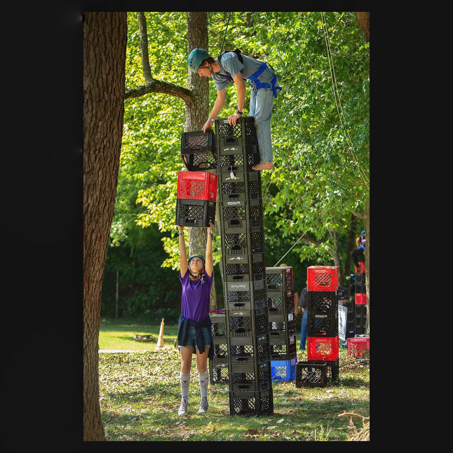Scouting - There was some crazy crate stacking at the Fall Fun Rally ...