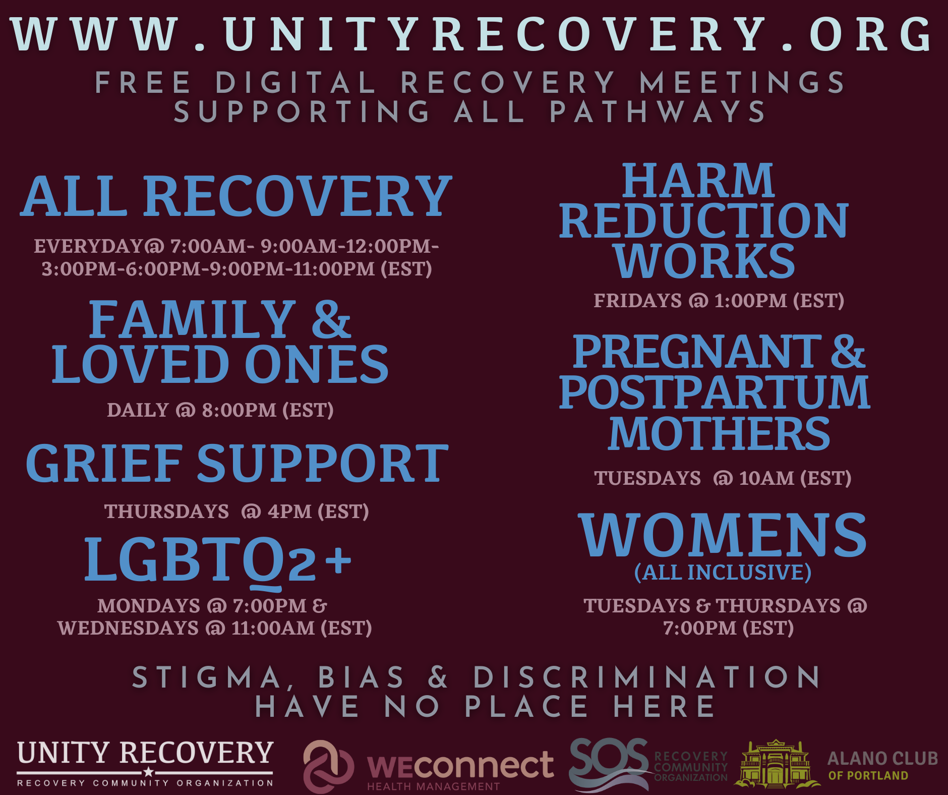 Unity Recovery - Did you know that we offer over 50 FREE... | Facebook