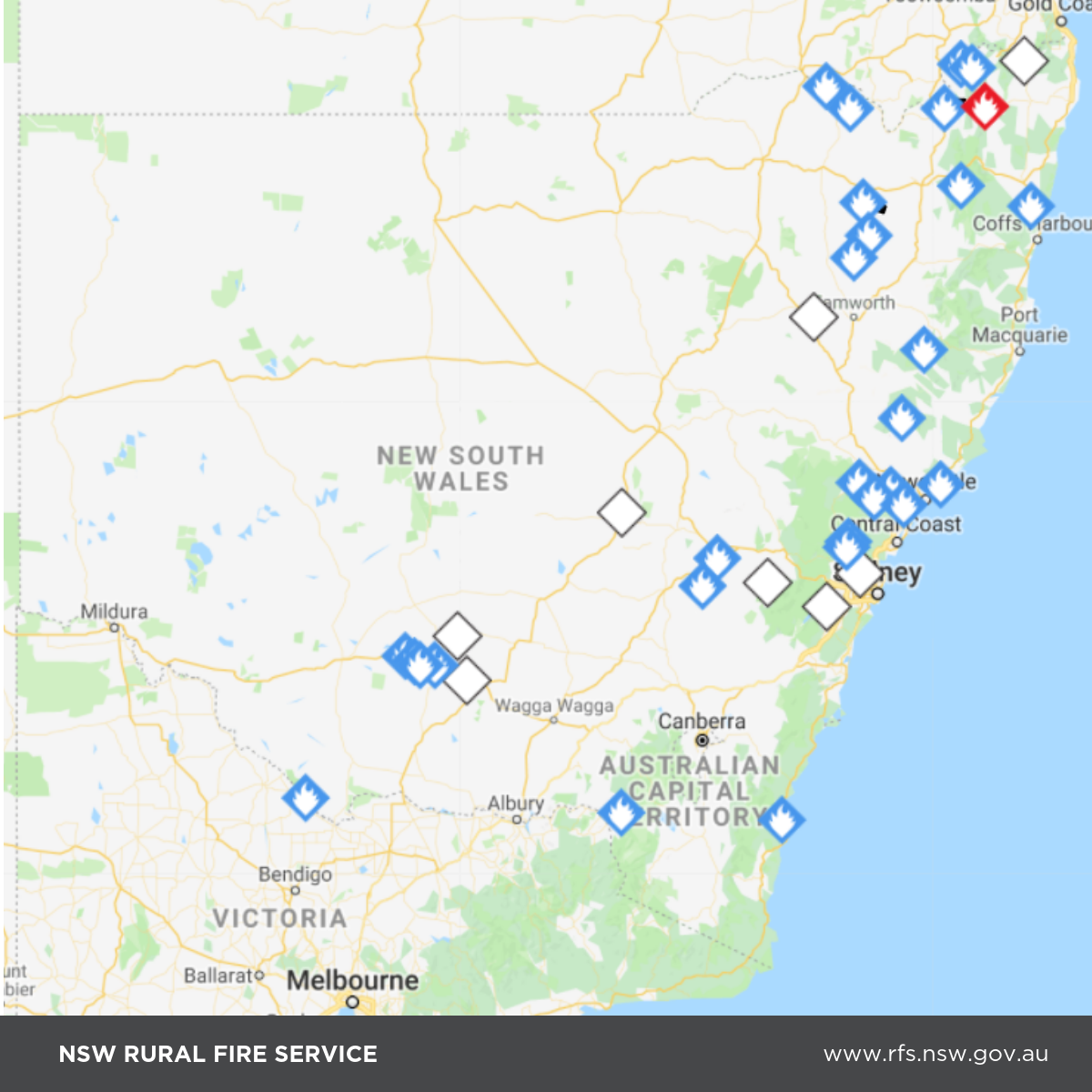 NSW Rural Fire Service - At 3pm there are 28 bush and grass fires ...