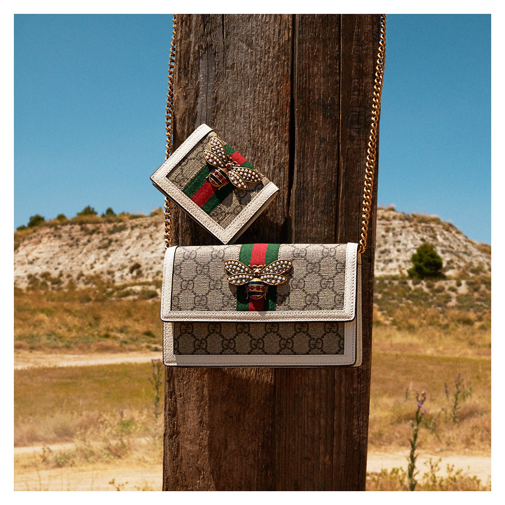A closer look at the Gucci Queen Margaret mini GG bag and wallet
