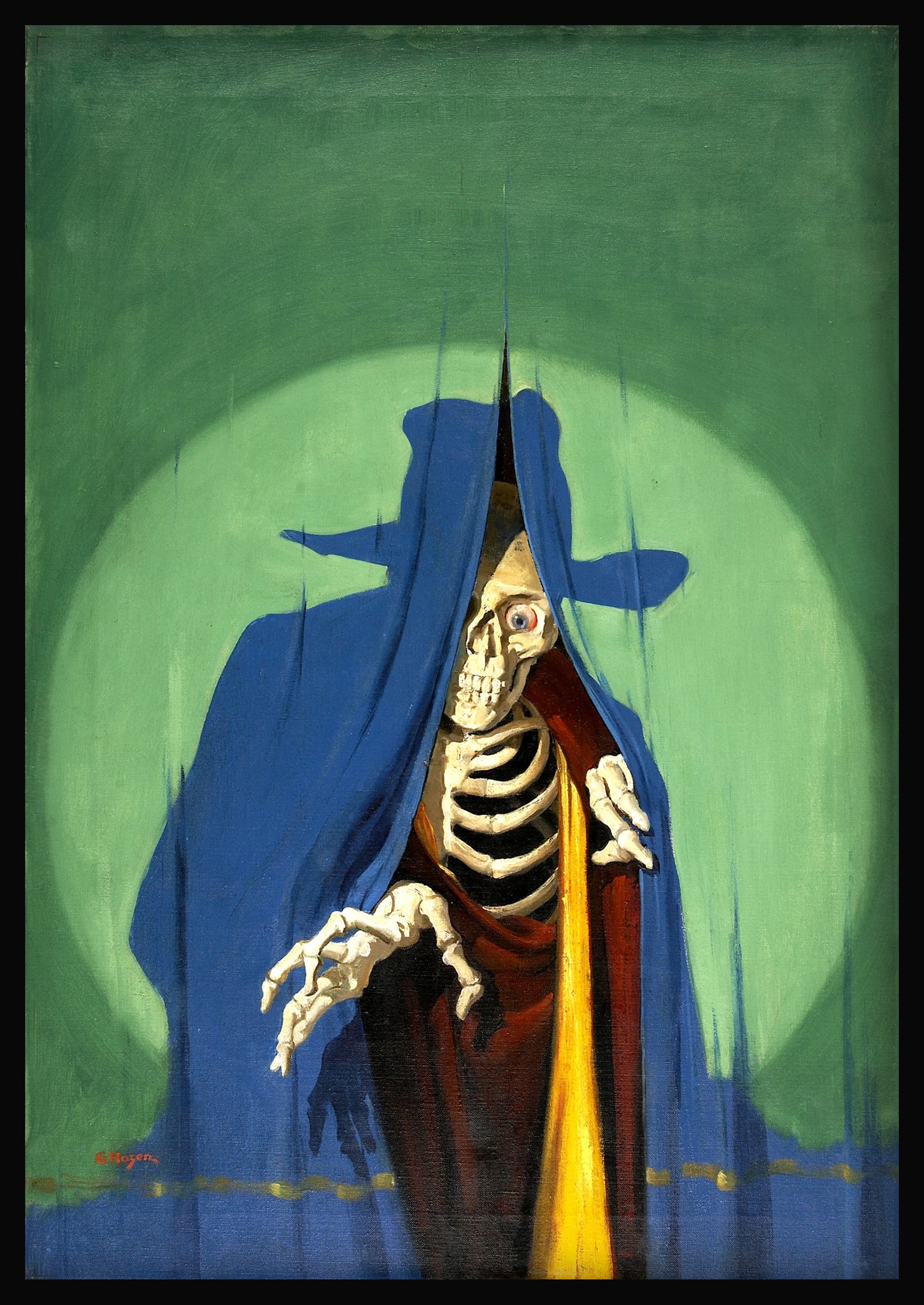 The Creeping Death cover art by George Rozen for The Shadow magazine
