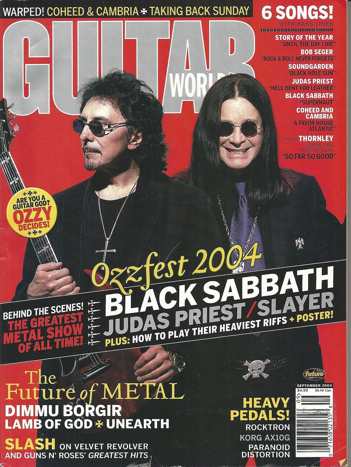 September 2004 Black Sabbath & #Ozzfest '04 on the Cover of Guitar