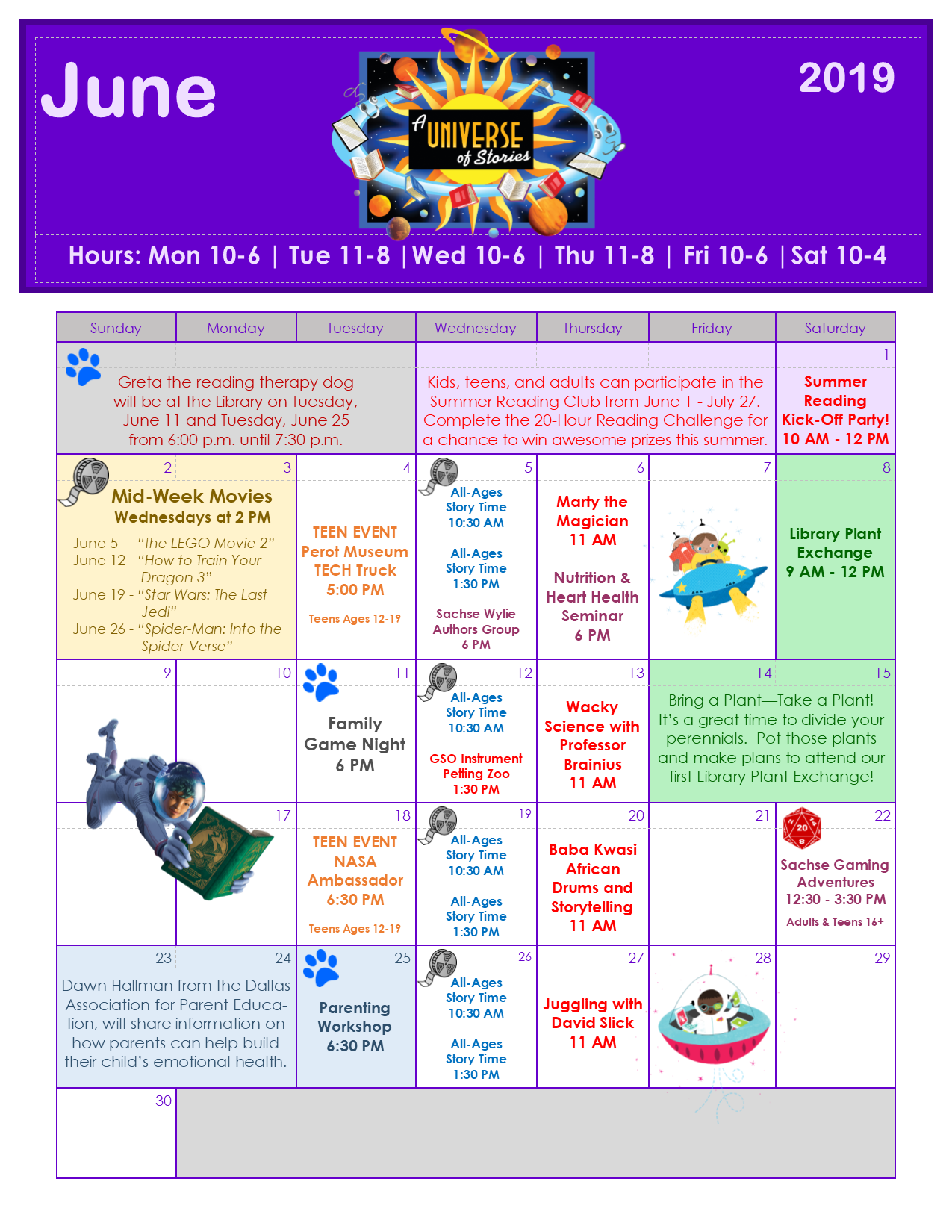 Check out our awesome June events... - Sachse Public Library